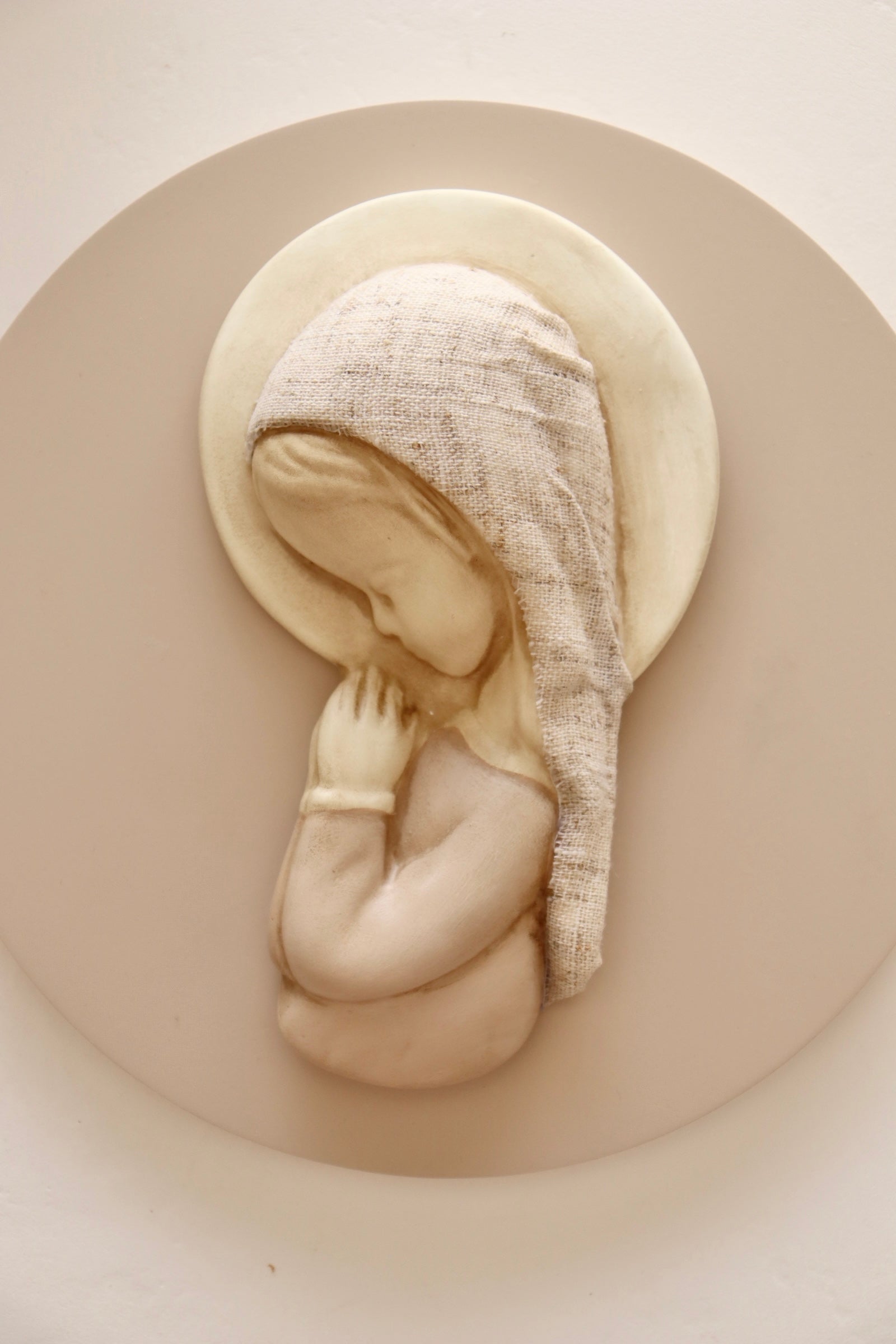 Virgen niña lino tostado rosa
