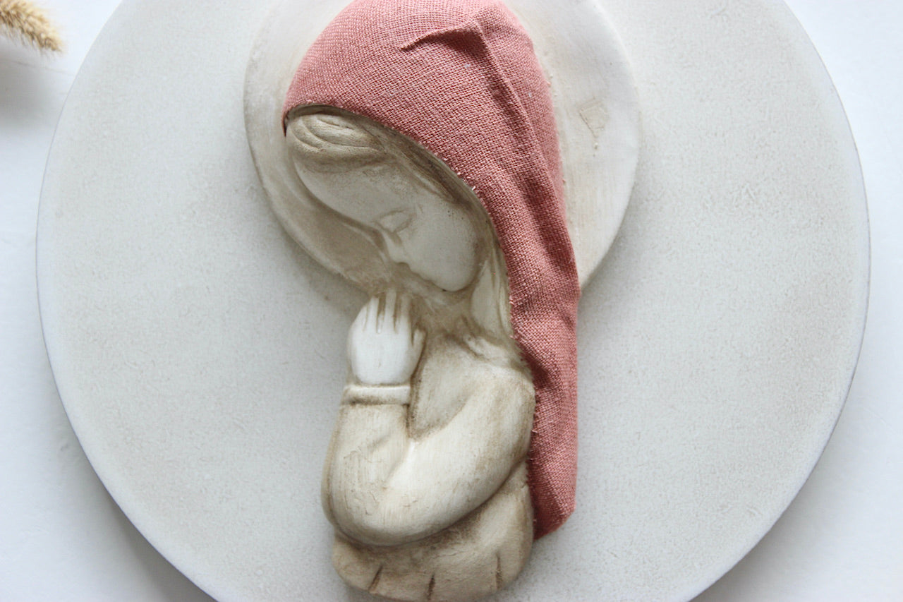 Virgen niña lino teja