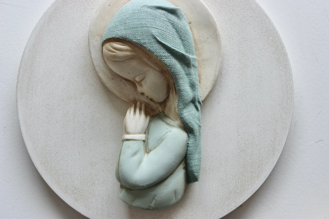 Virgen niña lino verde